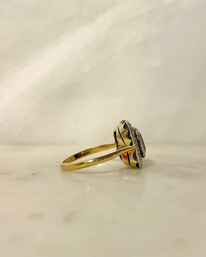 Bague Style Art-déco Saphir 1.92 carat &amp; Diamants &quot;Émyle&quot;