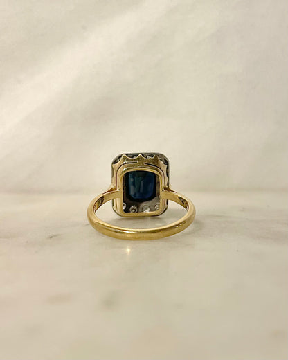 Bague Style Art-déco Saphir 1.92 carat &amp; Diamants &quot;Émyle&quot;