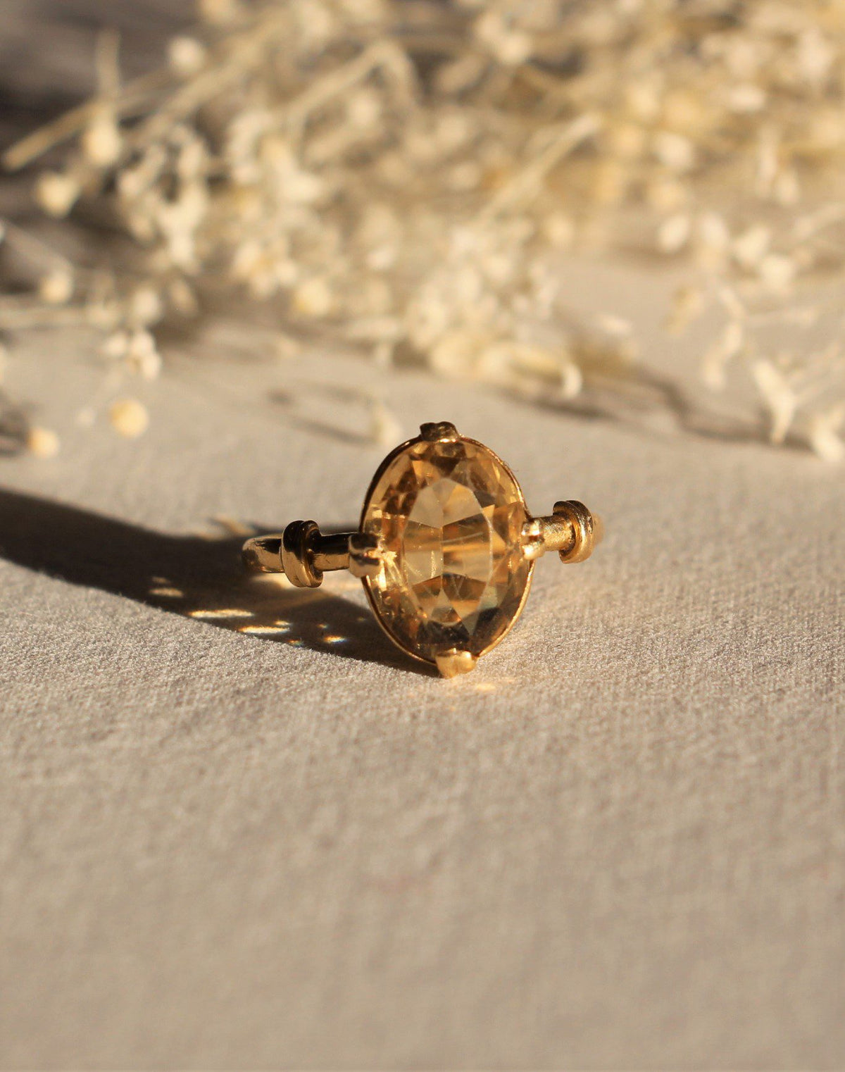 bague vintage citrine