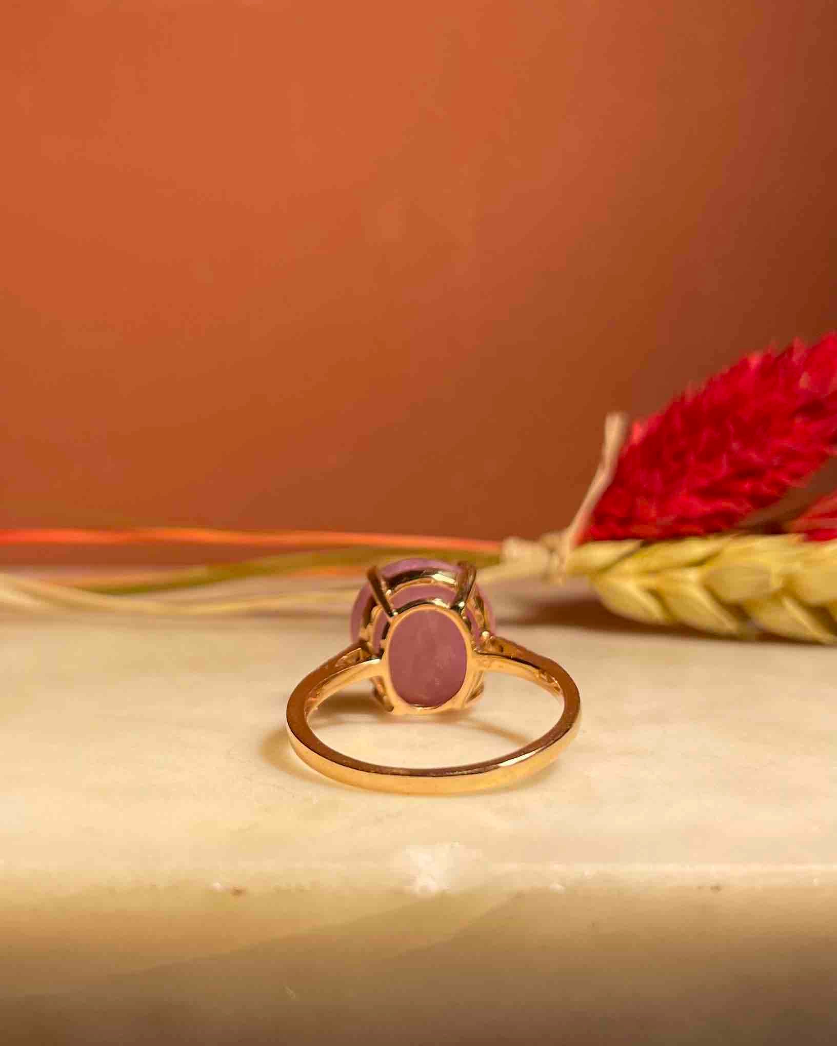 Anillo de rubí "Axelle" de río, cabujón de 8,60 quilates