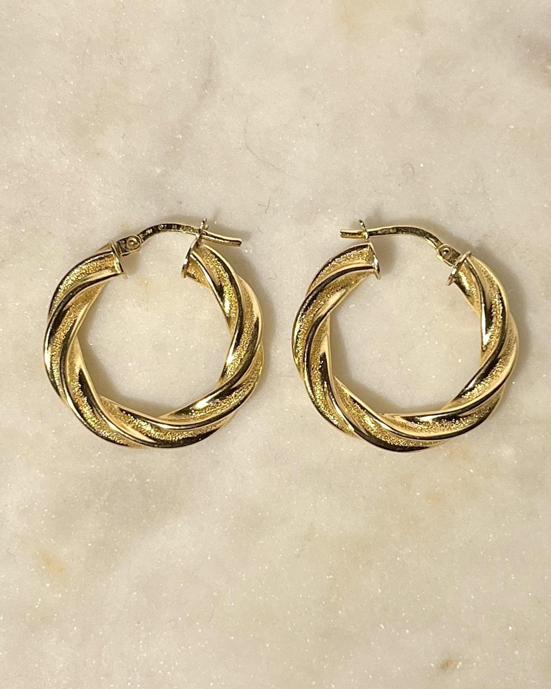 Pendientes de aro trenzados vintage de oro "Sophia"