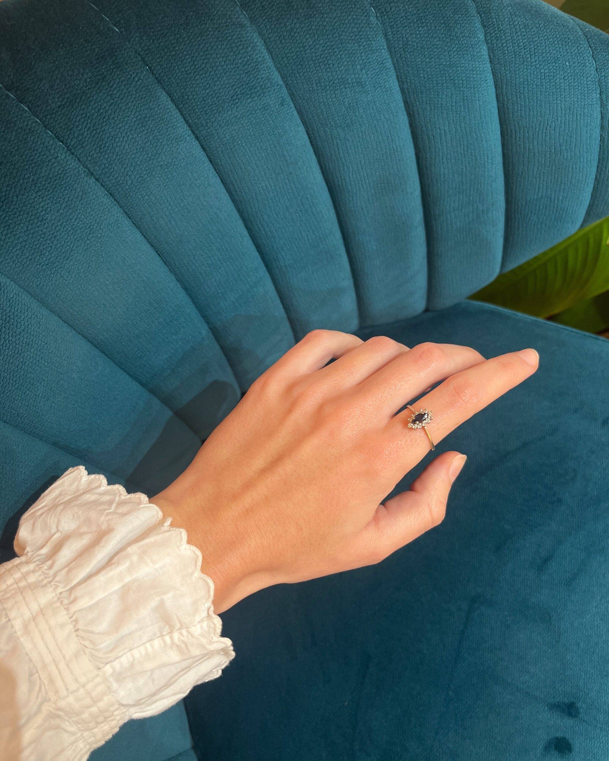 Bague Marguerite Saphir &amp; Diamants "Katalya"