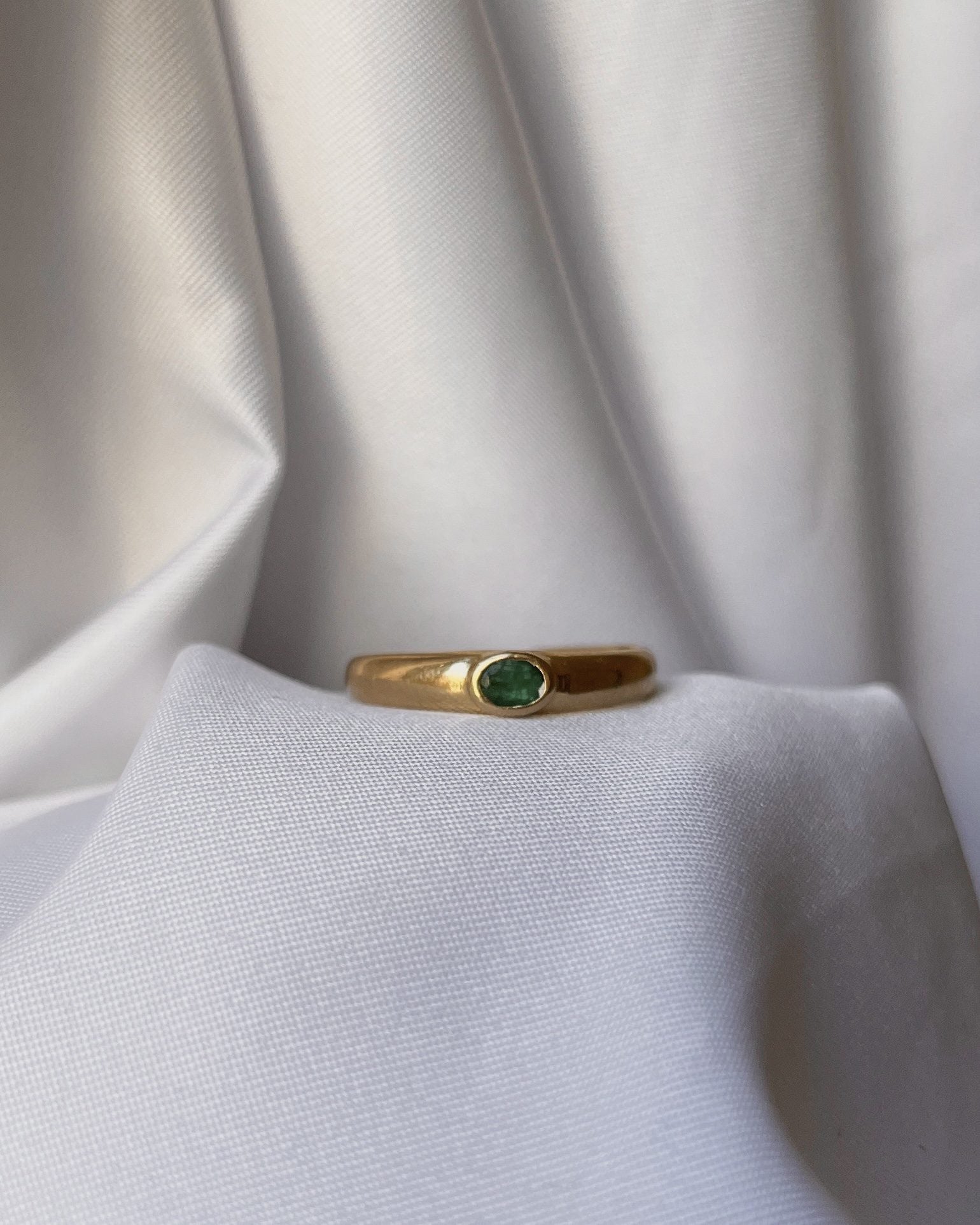 Bague Vintage Jonc émeraude &quot;Teri&quot;