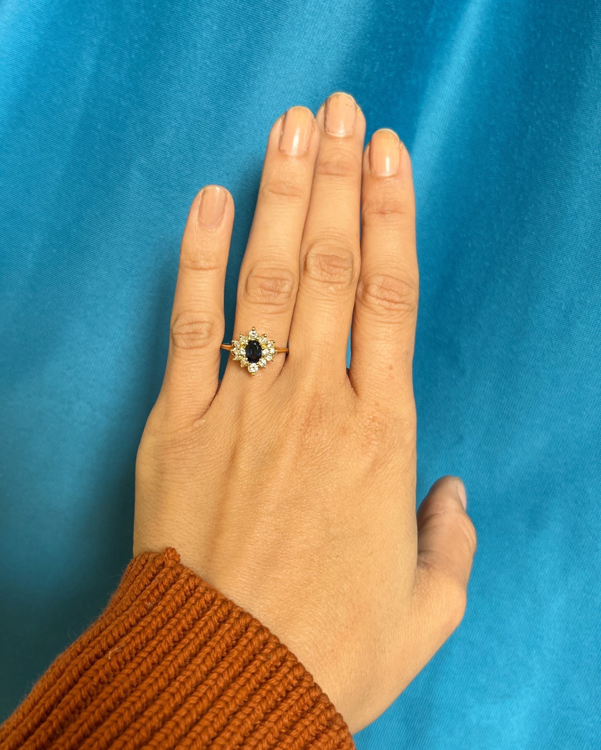Bague Marguerite Saphir et diamants "Thalie"