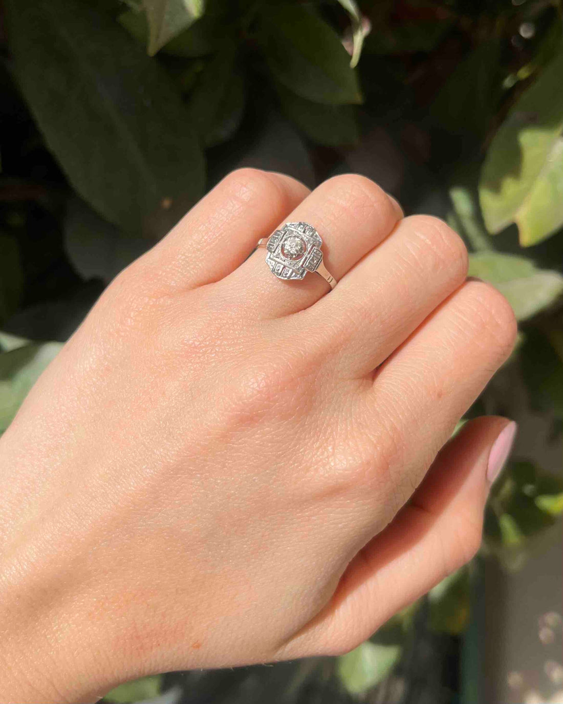 Bague Art-Déco Diamant 0.14 Carat &quot;Tania&quot;