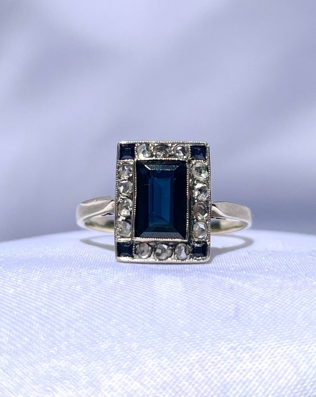 Bague Art-Déco Saphirs &amp; Diamants &quot;Judy&quot;