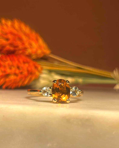 Bague Trilogie Citrine &amp; Aigue-Marines &quot;Louisa&quot;