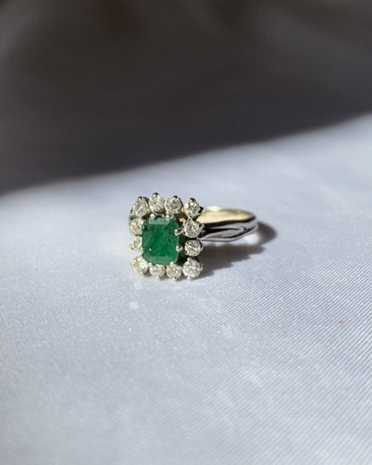 Bague Marguerite Emeraude et Diamants &quot;Marta&quot;