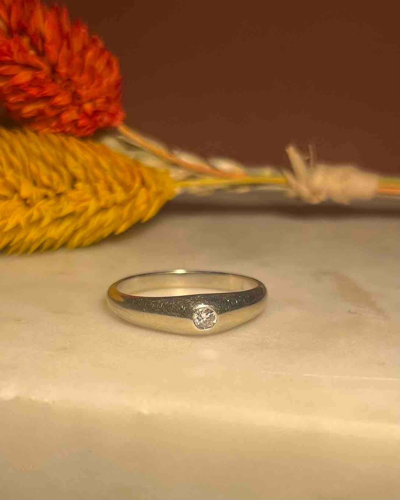 Bague Jonc or &amp; Diamant "Olga"