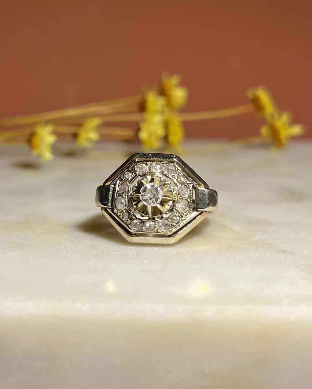 Bague Art-Déco Diamants &quot;Gaïa&quot;