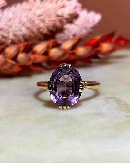 Bague Améthyste 2.10 carats vintage &quot;Maylee&quot;