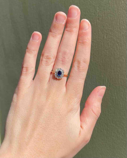Bague Art Déco Marguerite Saphir &amp; Diamants &quot;Zoeva&quot;