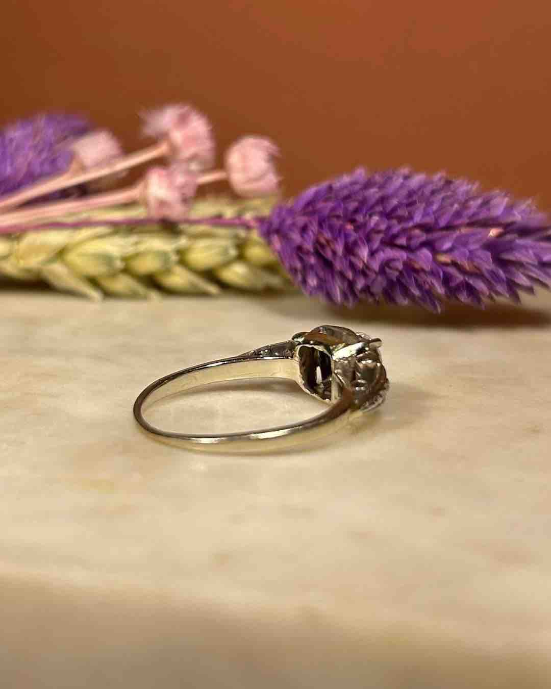 Bague Art-déco Diamant 0.45 carat &quot;Kamila&quot;
