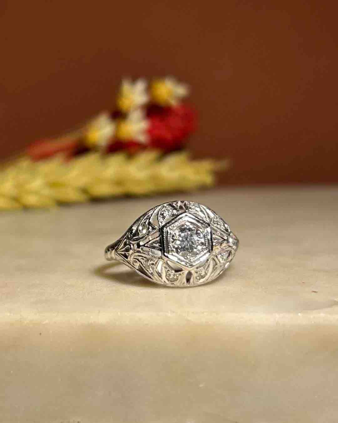 Bague Art-déco Diamants &quot;Sharon&quot;