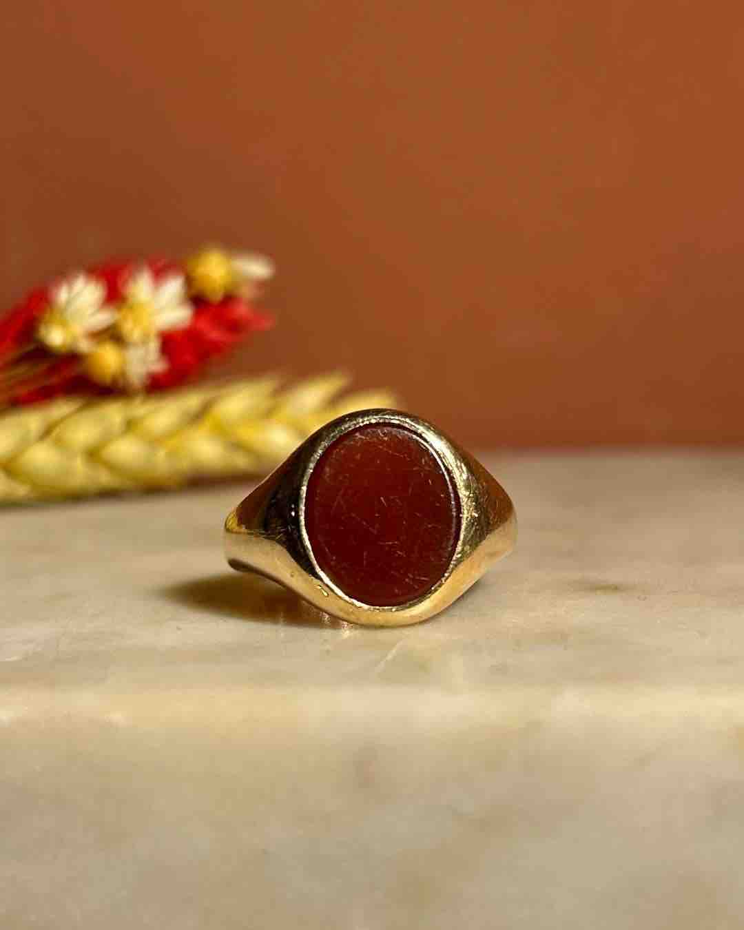 Bague Chevalière Vintage Cornaline "Andréa"