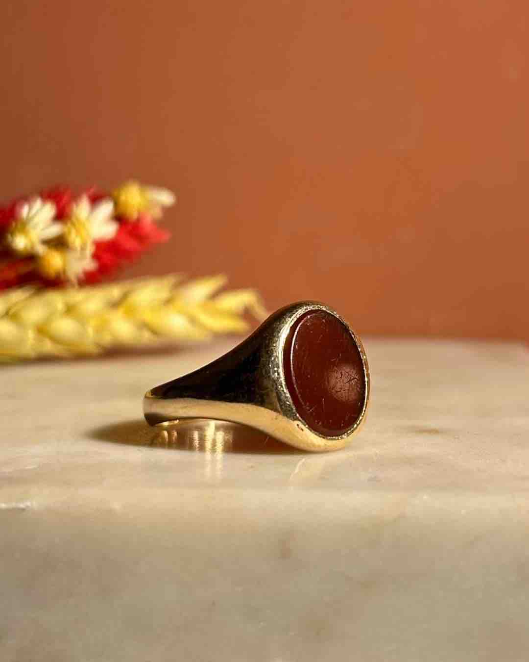 Bague Chevalière Vintage Cornaline "Andréa"
