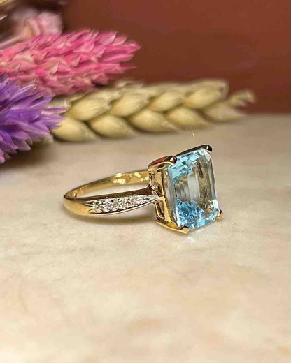 Bague Cocktail Topaze 3.75 carats &amp; Diamants &quot;Aristide&quot;