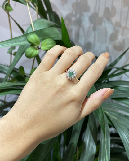 Bague Marguerite Emeraude &amp; 24 Diamants &quot;Isadora&quot;