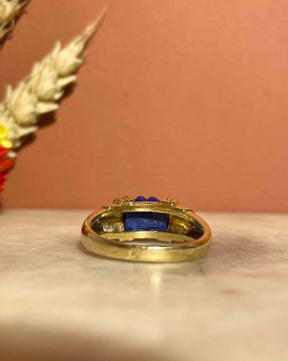Bague Jonc Lapis-Lazuli 1.65 Carat &amp; 6 Diamants &quot;Eliana&quot;