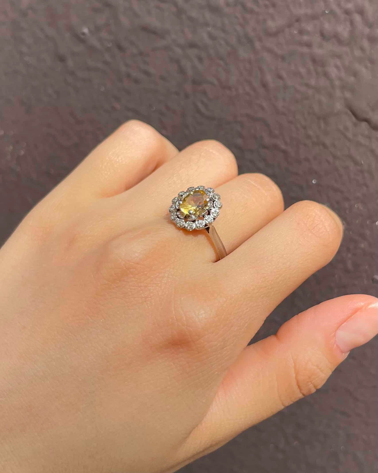 Bague Marguerite Citrine 0.60 carat &amp; diamants &quot;Michelle&quot;