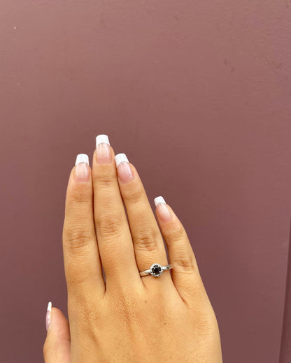 Bague Marguerite Diamant Noir 0.30 Carat &quot;Wesley&quot;