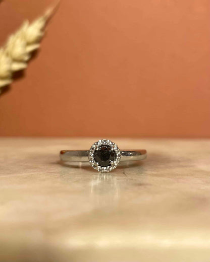 Bague Marguerite Diamant Noir 0.30 Carat &quot;Wesley&quot;