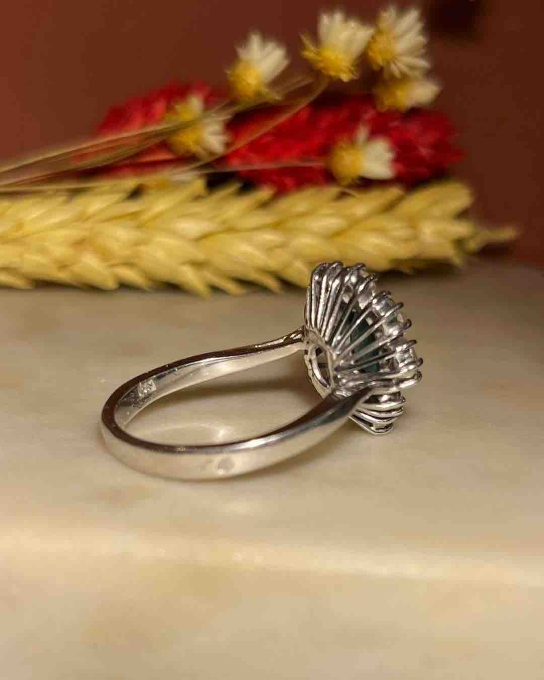 Bague Marguerite Émeraude 1 carat &amp; Diamants "Laura"