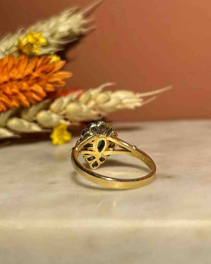 Bague Marguerite Émeraude &amp; Diamants &quot;Mathilda&quot;
