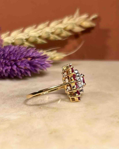 Bague Marguerite Rubis et Diamants &quot;Soline&quot;