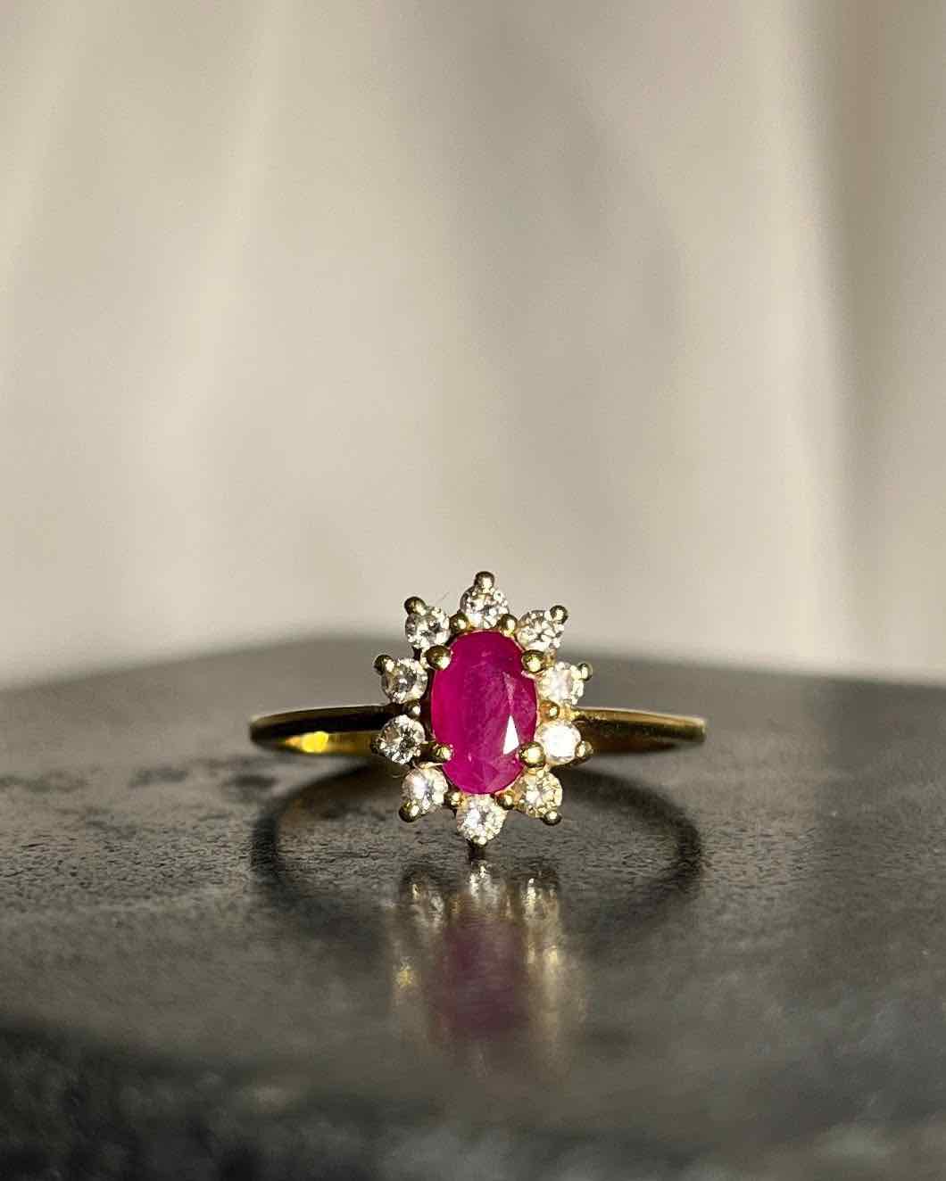 Bague Marguerite Rubis &amp; Diamants "Raphaëlle"