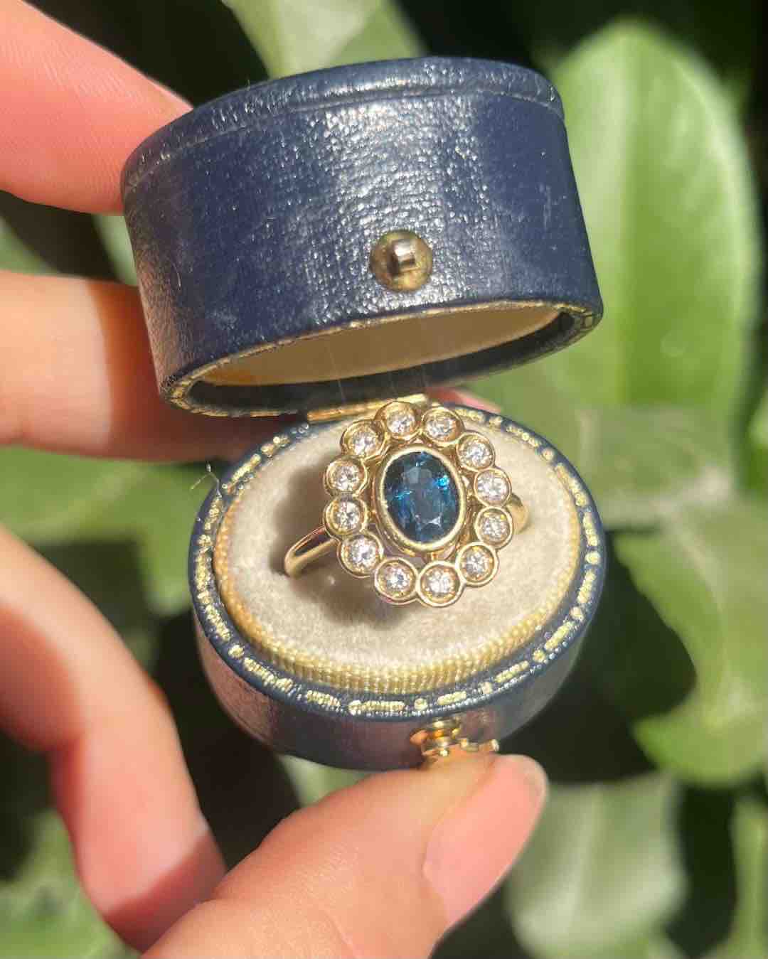 1 Carat Sapphire &amp;amp; Diamond &quot;Harmony&quot; Daisy Ring