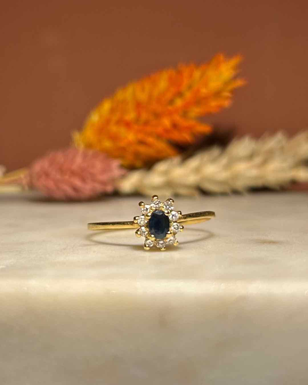 Bague Marguerite Saphir &amp; Diamants "Aloïse"