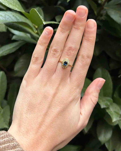 Bague Marguerite Saphir et Diamants &quot;Olympe&quot;