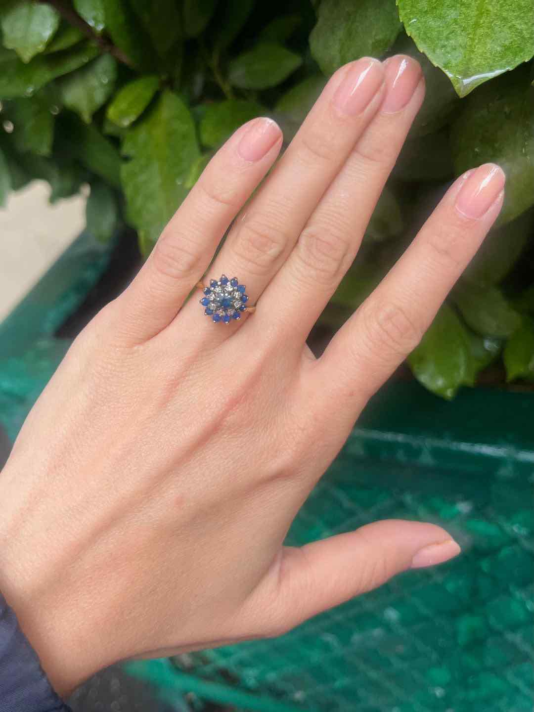Bague Marguerite Saphirs &amp; Diamants Coeur Saphir &quot;Sia&quot;