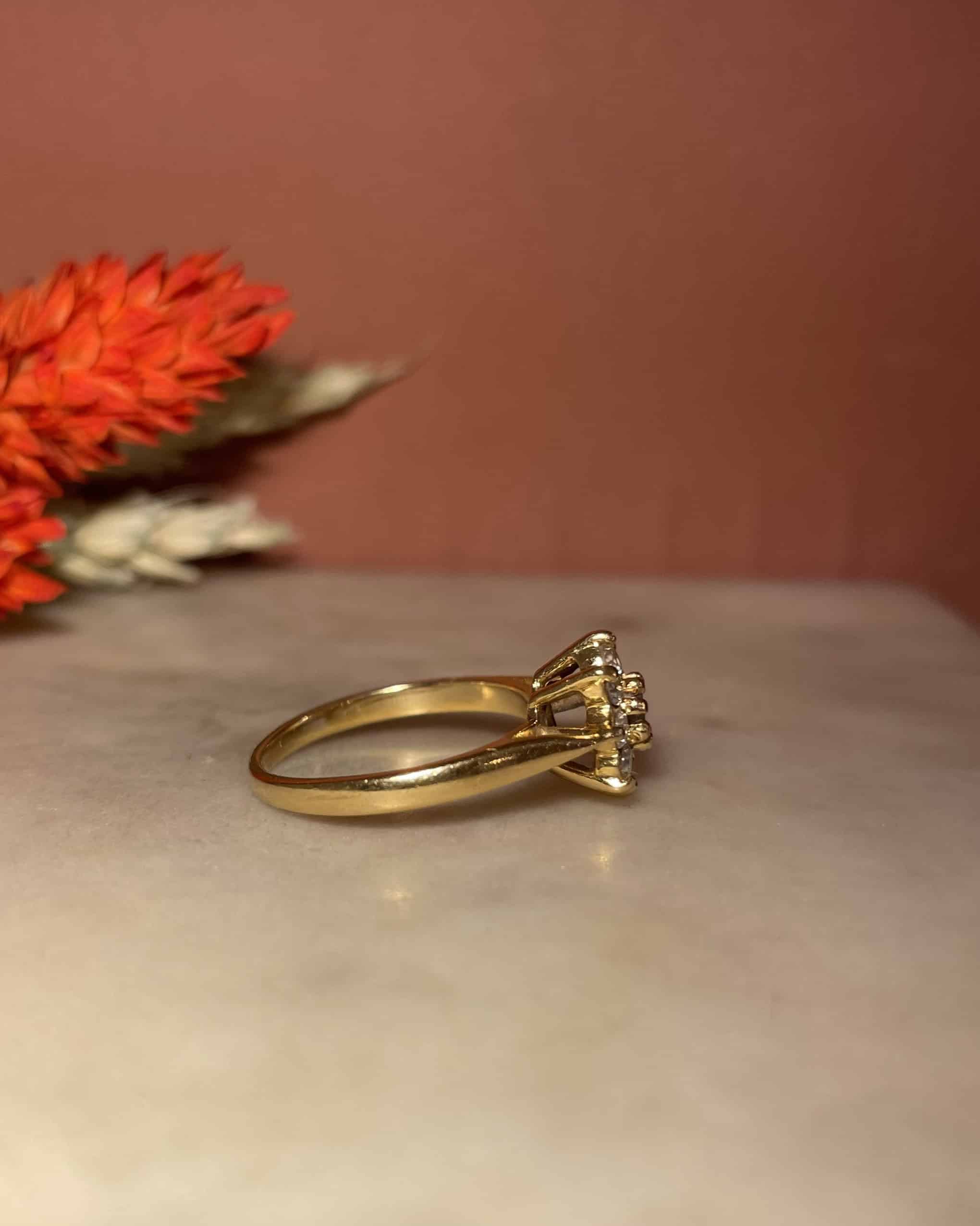 Bague Marguerite Vintage Diamants 0.32 carat &quot;Isabeau&quot;