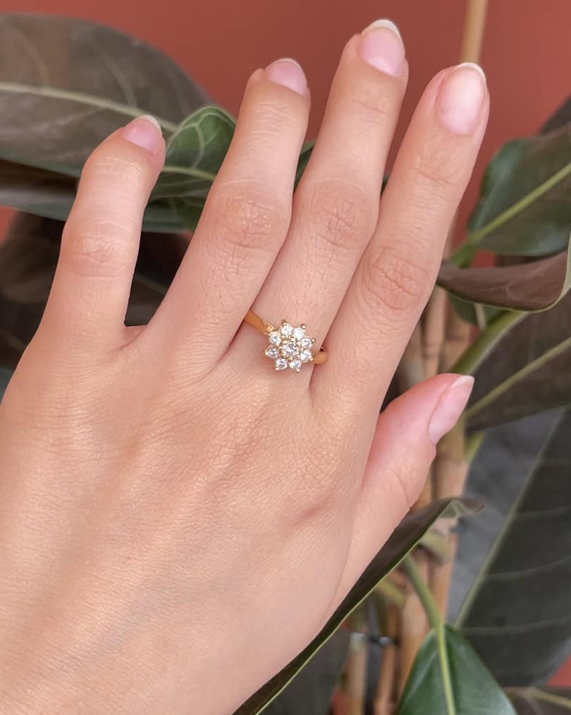 Bague Marguerite Vintage Diamants 0.32 carat &quot;Isabeau&quot;