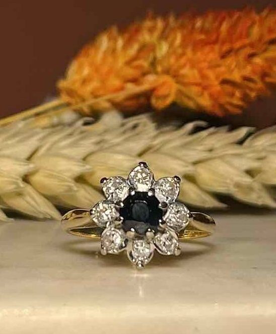 Bague Marguerite Saphir &amp; Diamants &quot;Olly&quot;