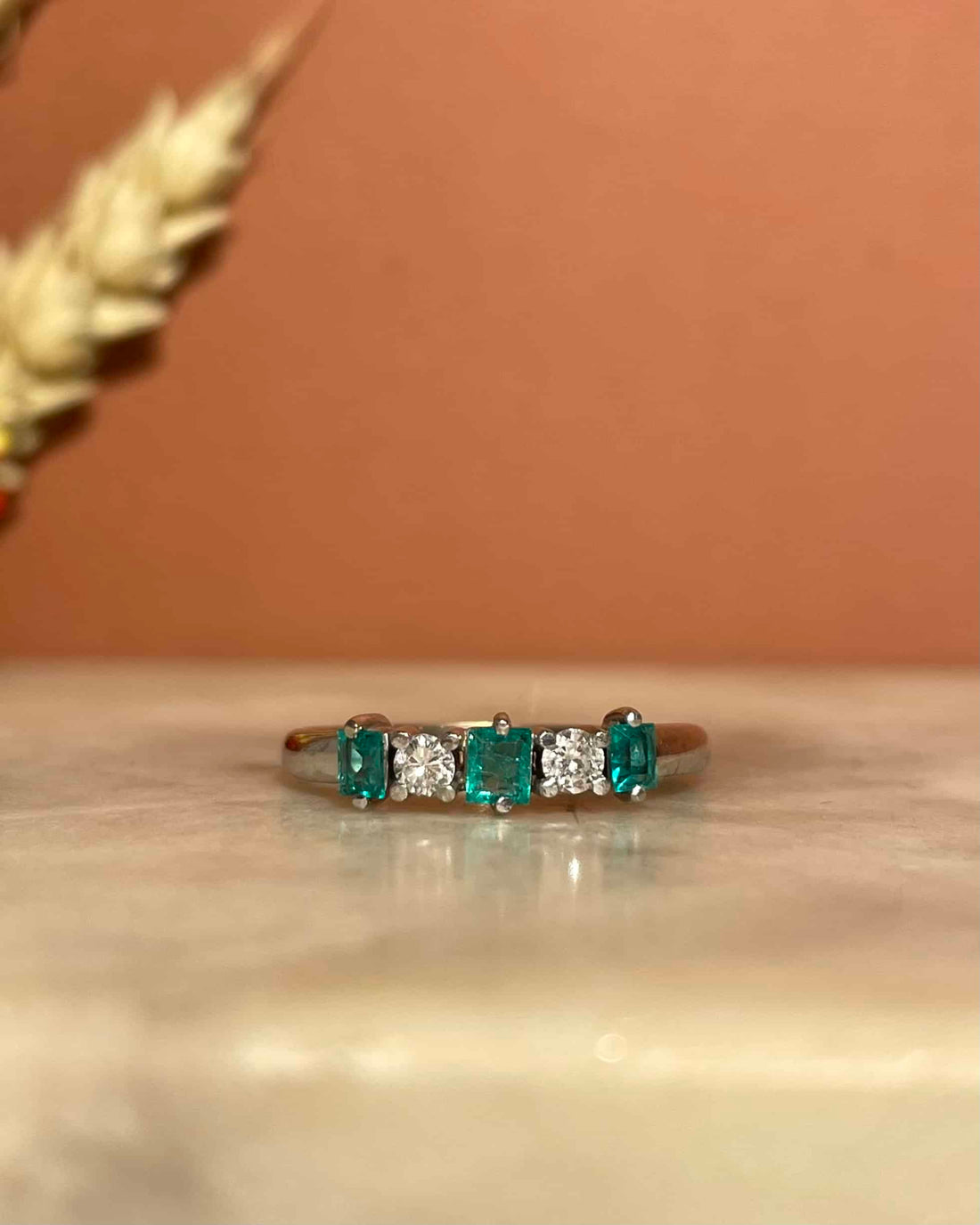 Bague Rivière Emeraudes & Diamants "Flora"