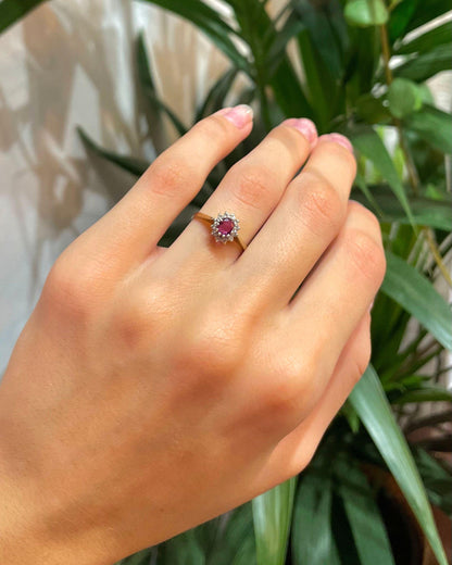 Bague Marguerite Rubis &amp; Diamants &quot;Melinda&quot;