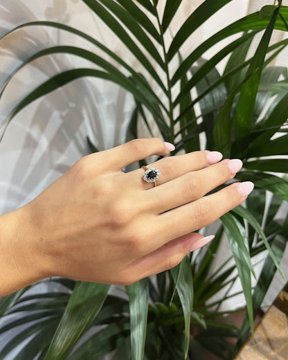Bague Marguerite Saphir 1 carat &amp; Diamants &quot;Milene&quot;