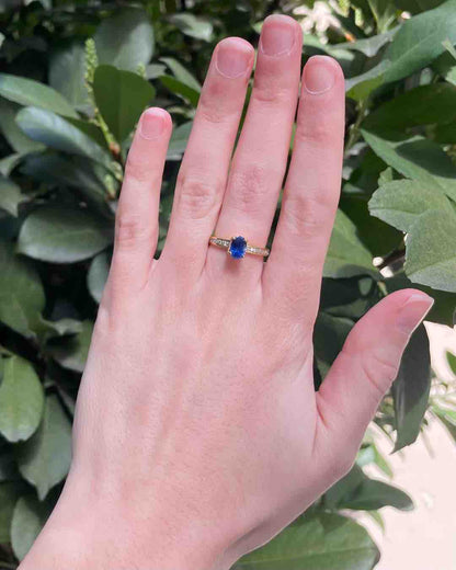 Bague Solitaire Saphir &amp; Diamants &quot;Laurianne&quot;