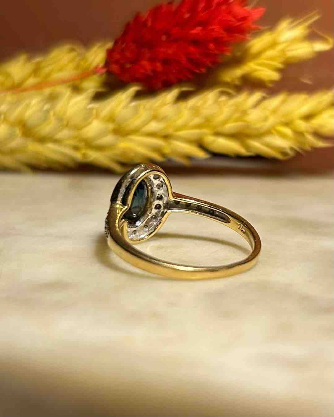 Bague Style Art-Déco Saphir &amp; Diamants &quot;Paloma&quot;
