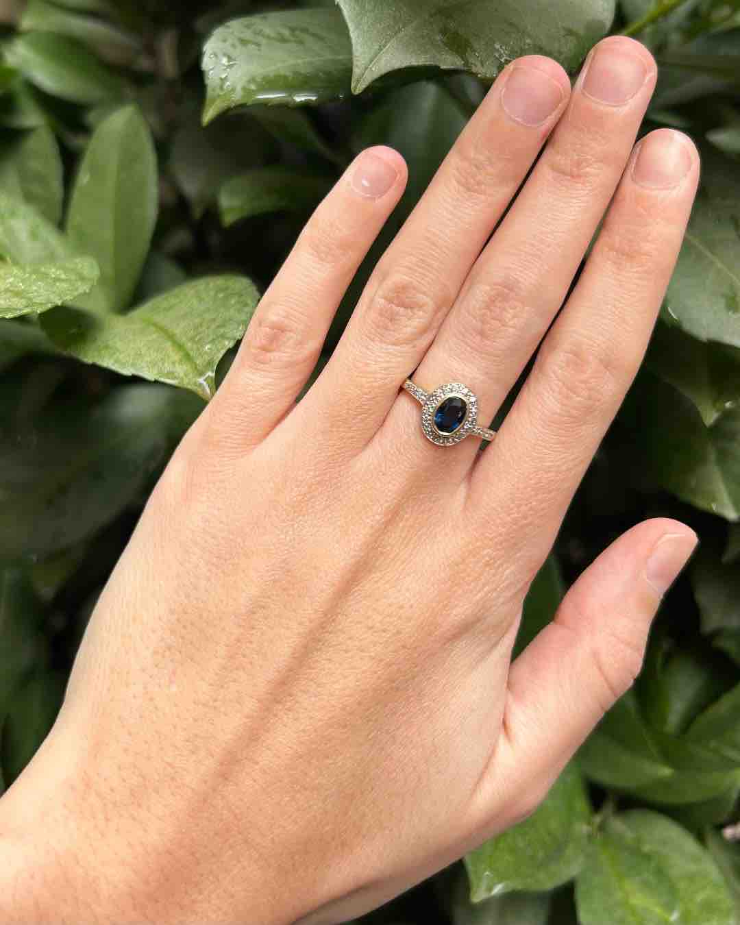Bague Style Art-Déco Saphir &amp; Diamants &quot;Paloma&quot;