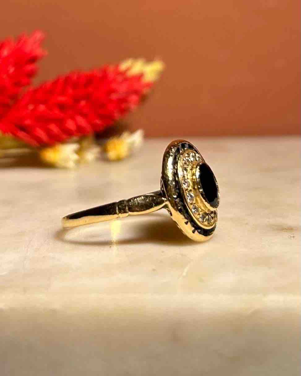 Bague Style Art-Déco Saphirs et Diamants "Orora" - Elliade Paris