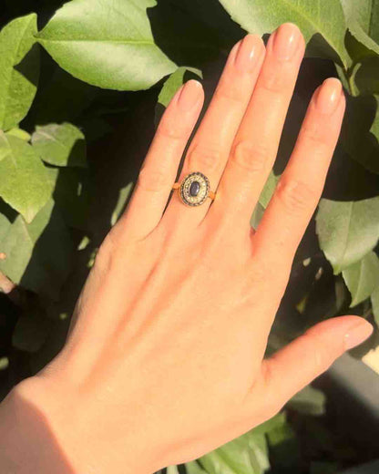 Bague Style Art-Déco Saphirs et Diamants &quot;Orora&quot;