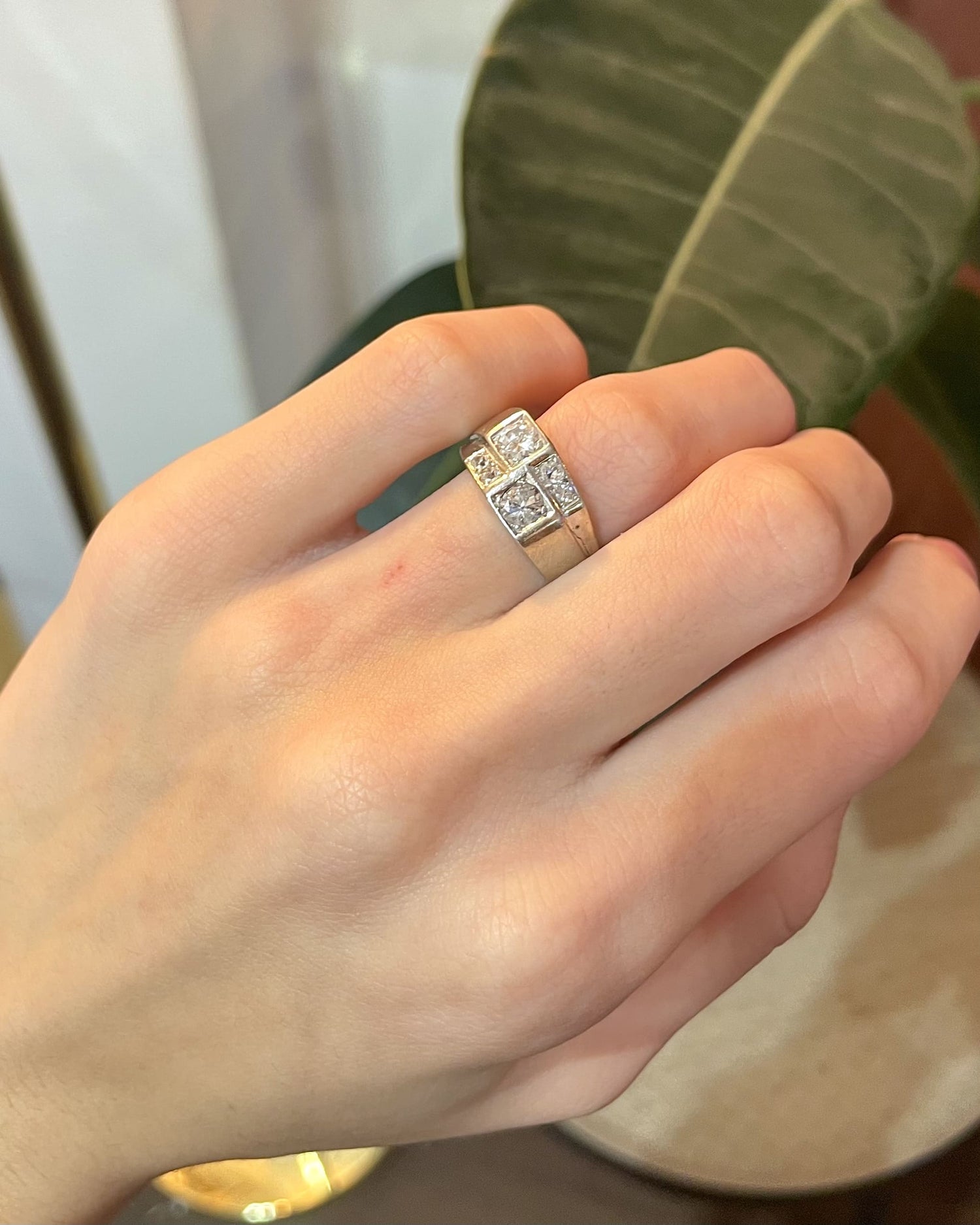 Bague Art-déco Diamants 0.90 carat  &quot;Geneva&quot;
