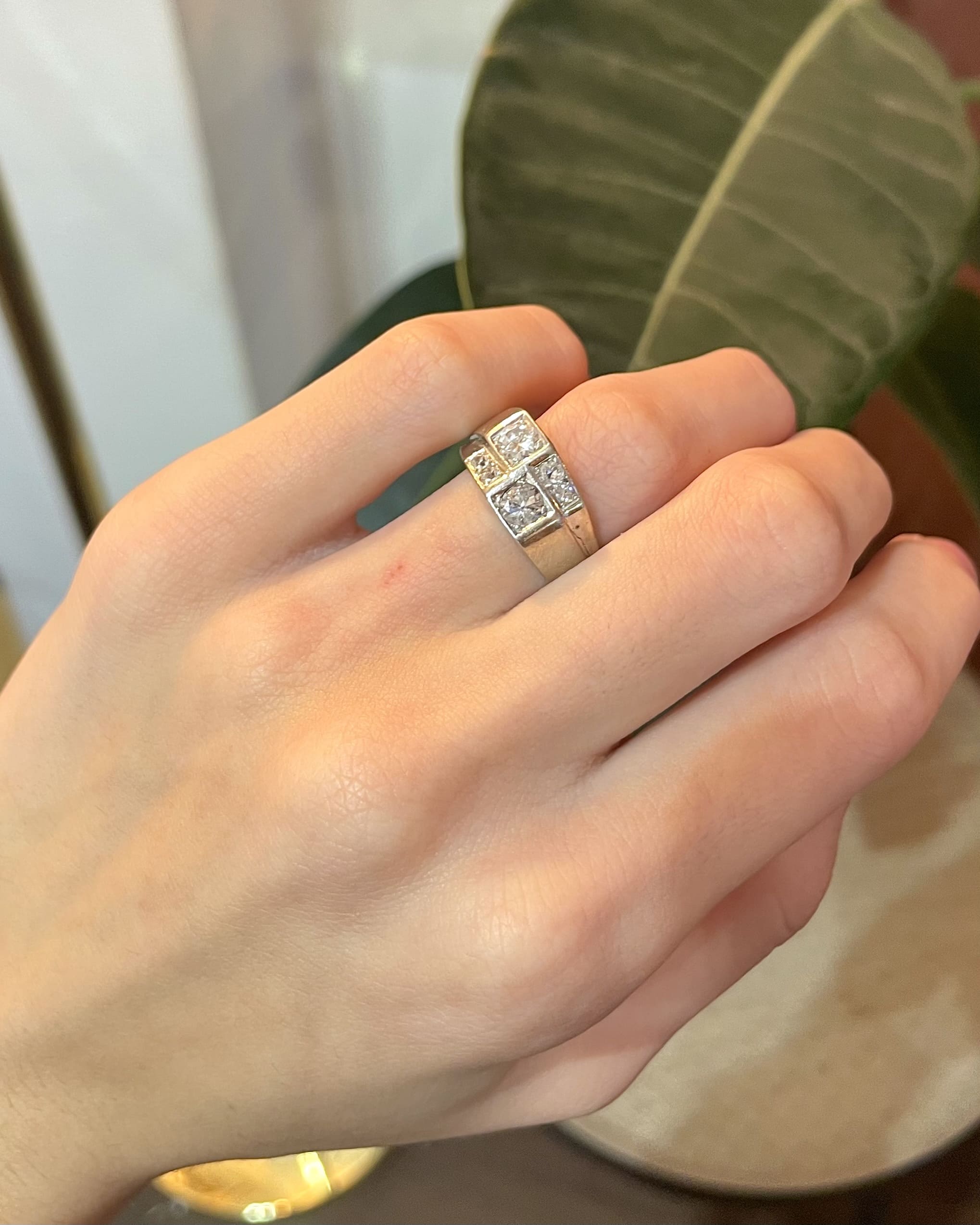 Bague Art-déco Diamants 0.90 carat  &quot;Geneva&quot;