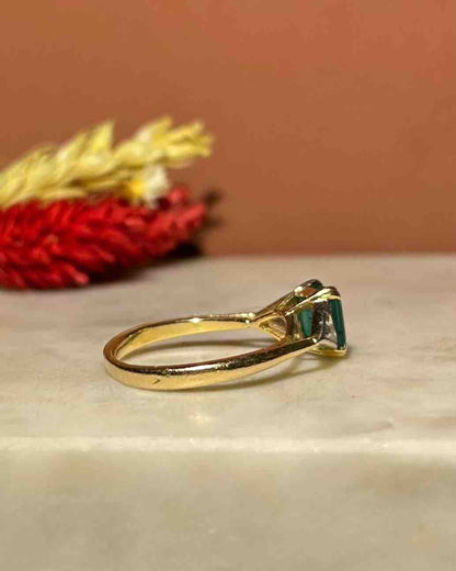 1.80 carat Emerald and Diamond Trilogy Ring &quot;Jailys&quot;