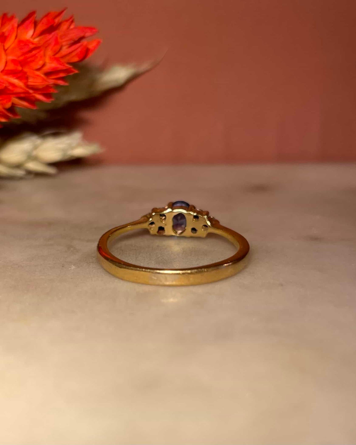 Bague Trilogie Saphir &amp; 6 Diamants &quot;Camille&quot;