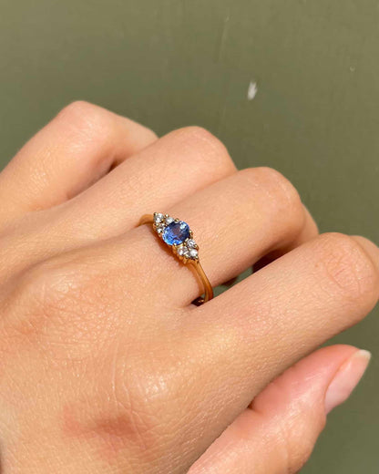Bague Trilogie Saphir &amp; 6 Diamants &quot;Camille&quot;